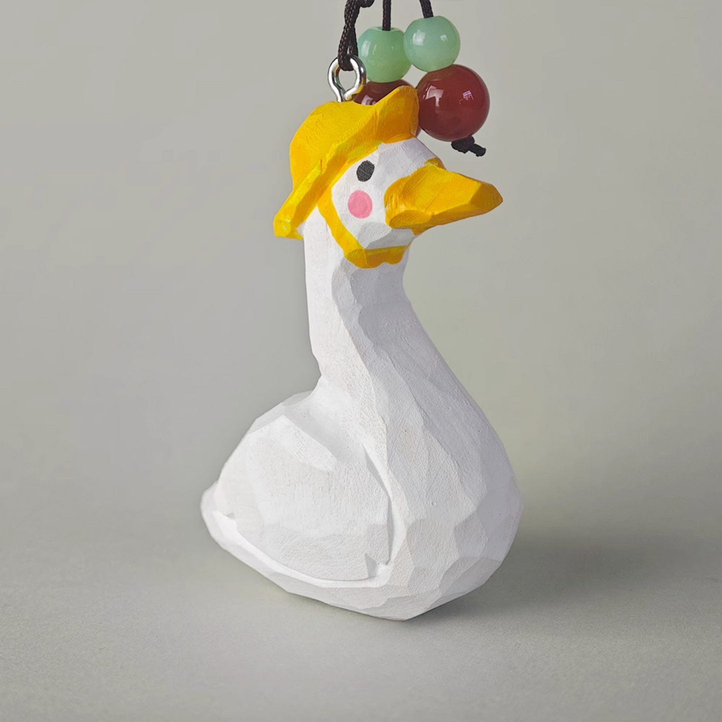 Whimsical Wooden Duck Keychain - Handcrafted Natural Beauty