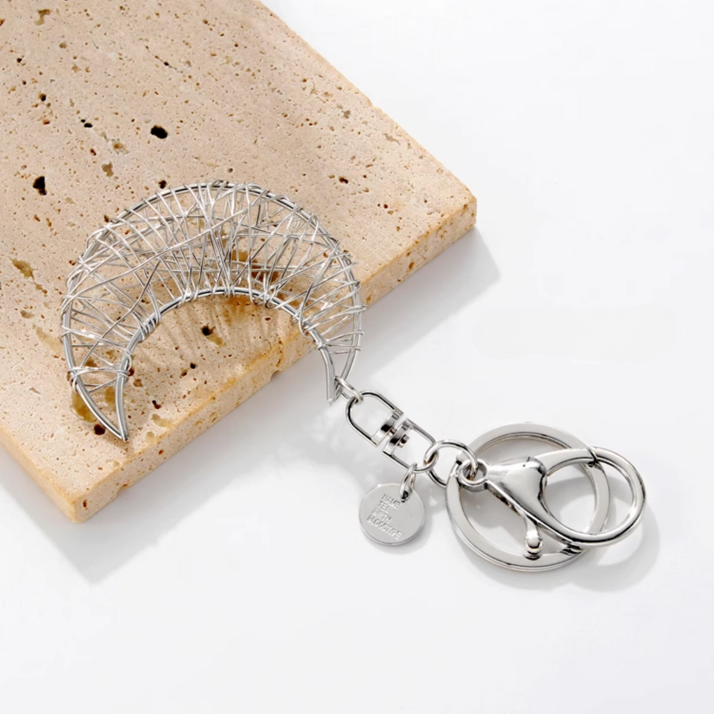 Moon and Star Keychain