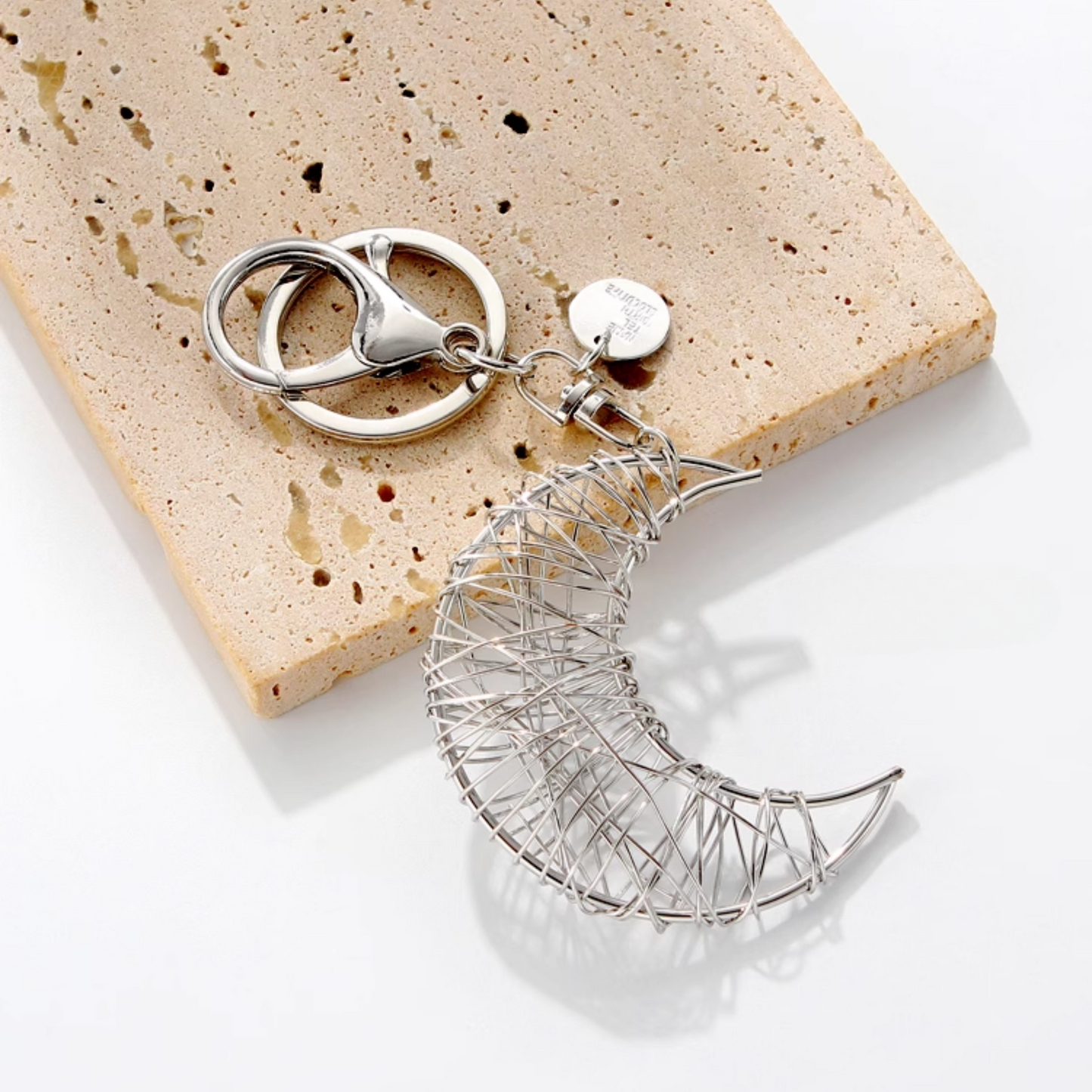 Moon and Star Keychain