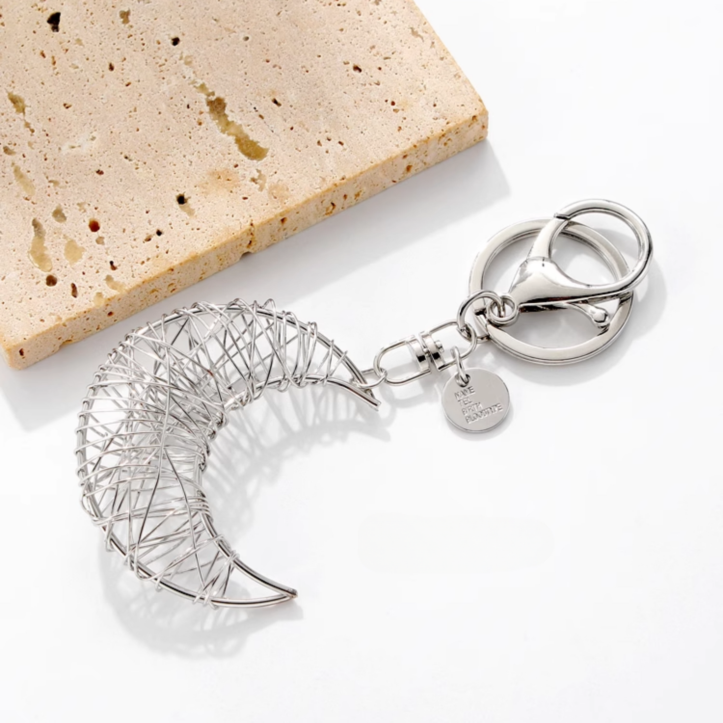 Moon and Star Keychain