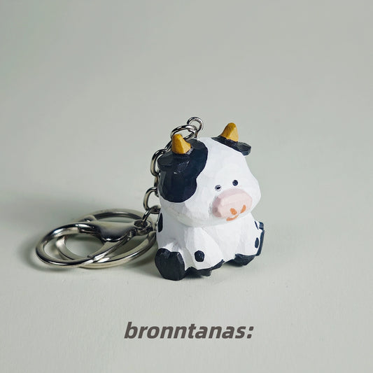 Cow Wooden keychain