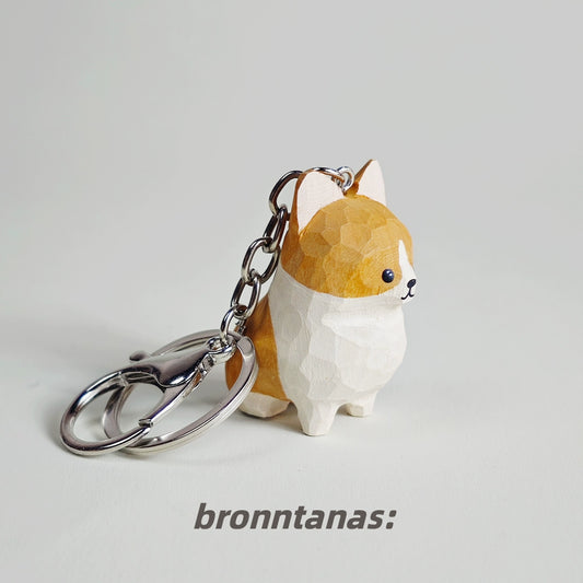 Corgi Wooden keychain