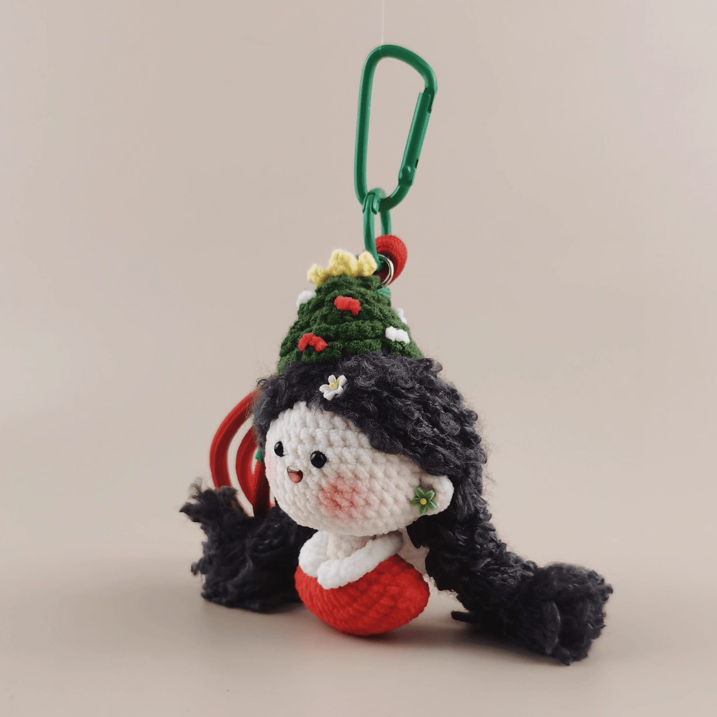 Christmas Girl Plush Doll - Festive Outfit, Soft Material