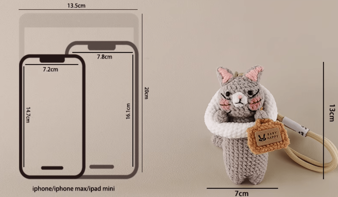 Handmade Commuter Cat Plush Doll: Your Daily Grind BFF