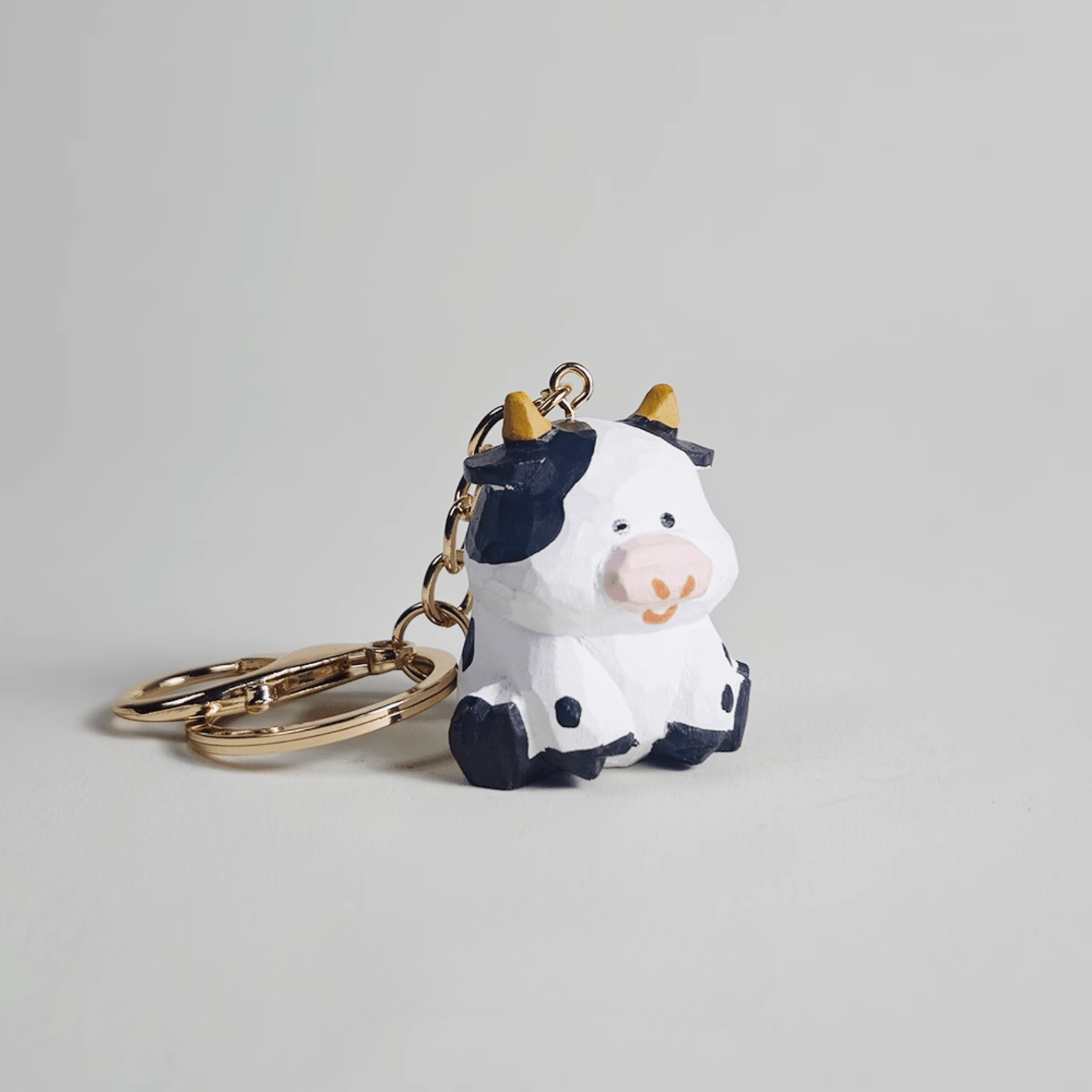 Handcrafted Cow Wooden Keychain - Farm-Fresh Charm for Your Keys!