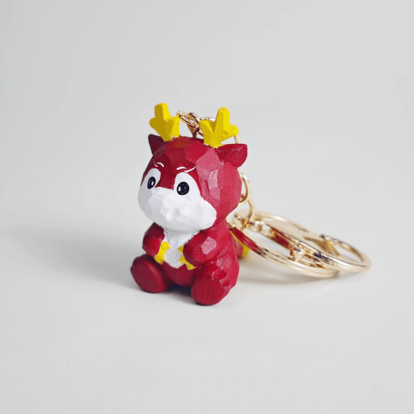 Dragon's Might Wood Keychain - Mythical Power in Hand-Carved Detail!