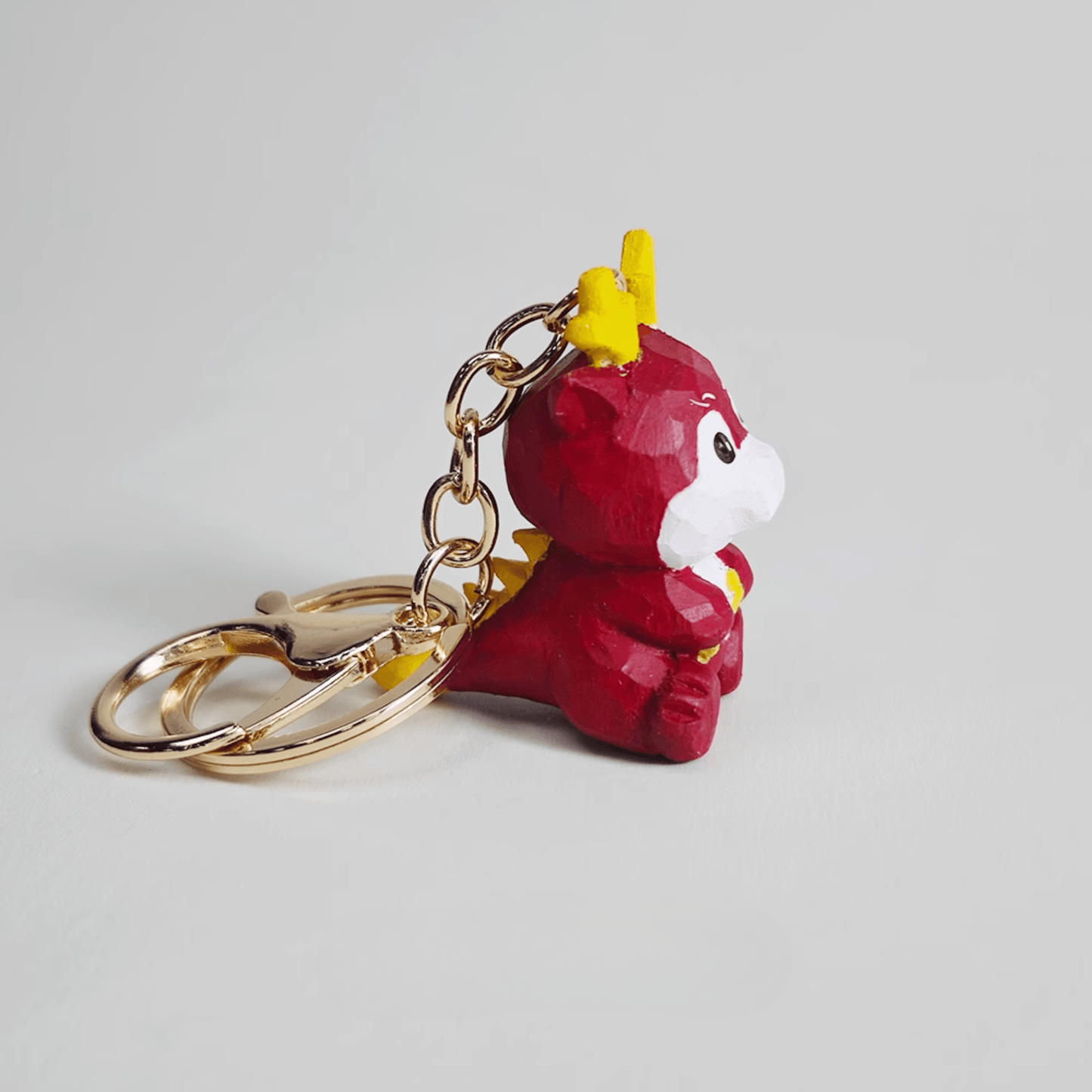 Dragon's Might Wood Keychain - Mythical Power in Hand-Carved Detail!