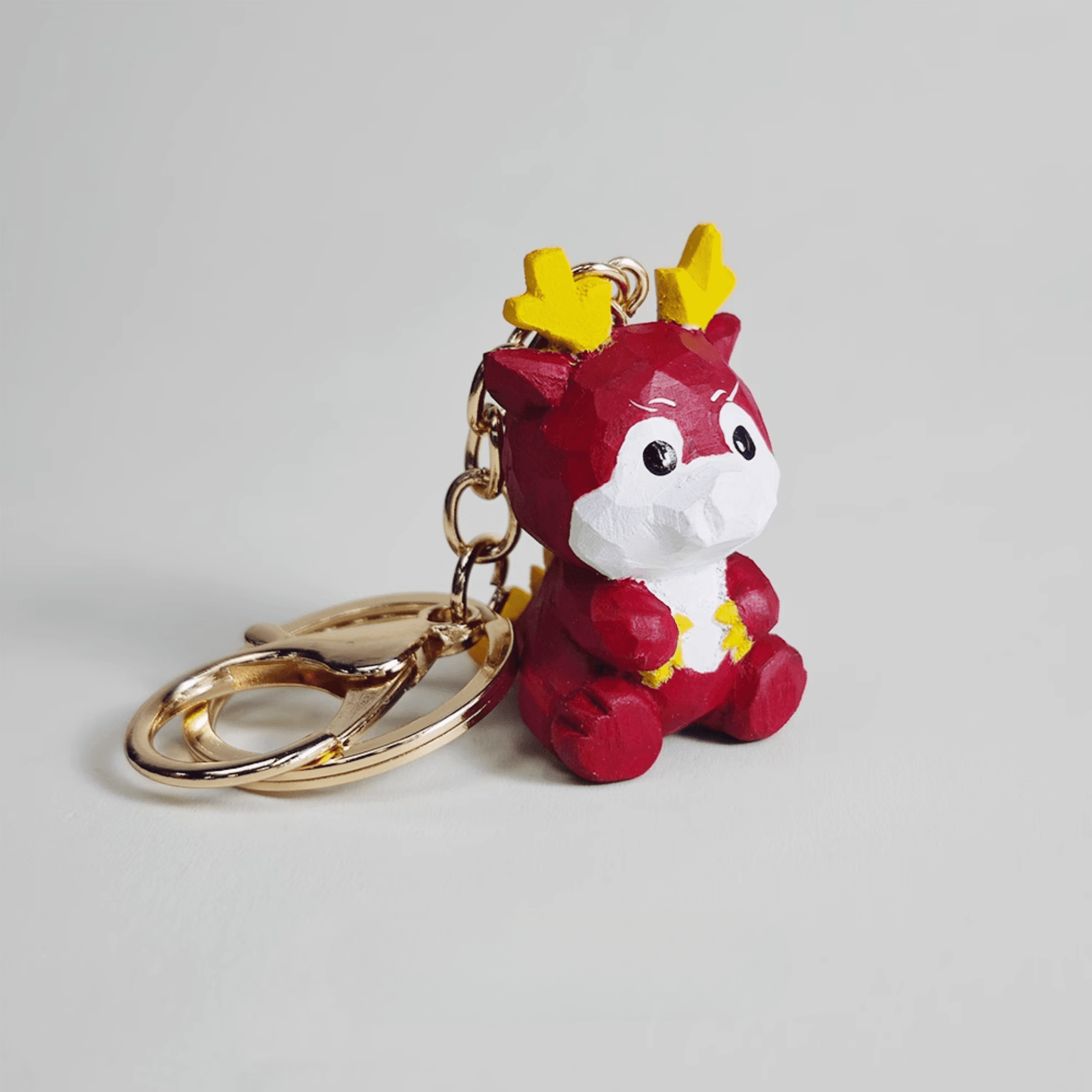 Dragon's Might Wood Keychain - Mythical Power in Hand-Carved Detail!