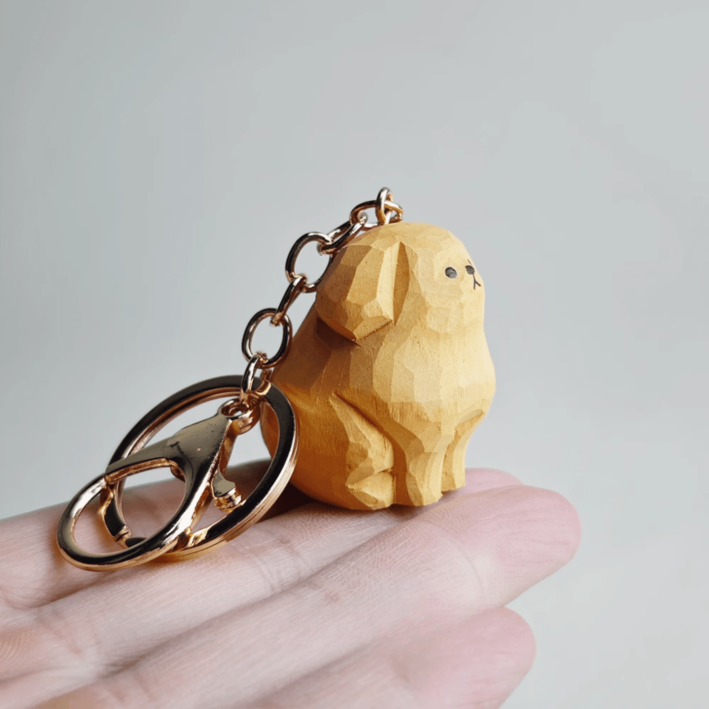 Golden Retriever Wooden Keychain - Rustic Charm, Cheerful Energy