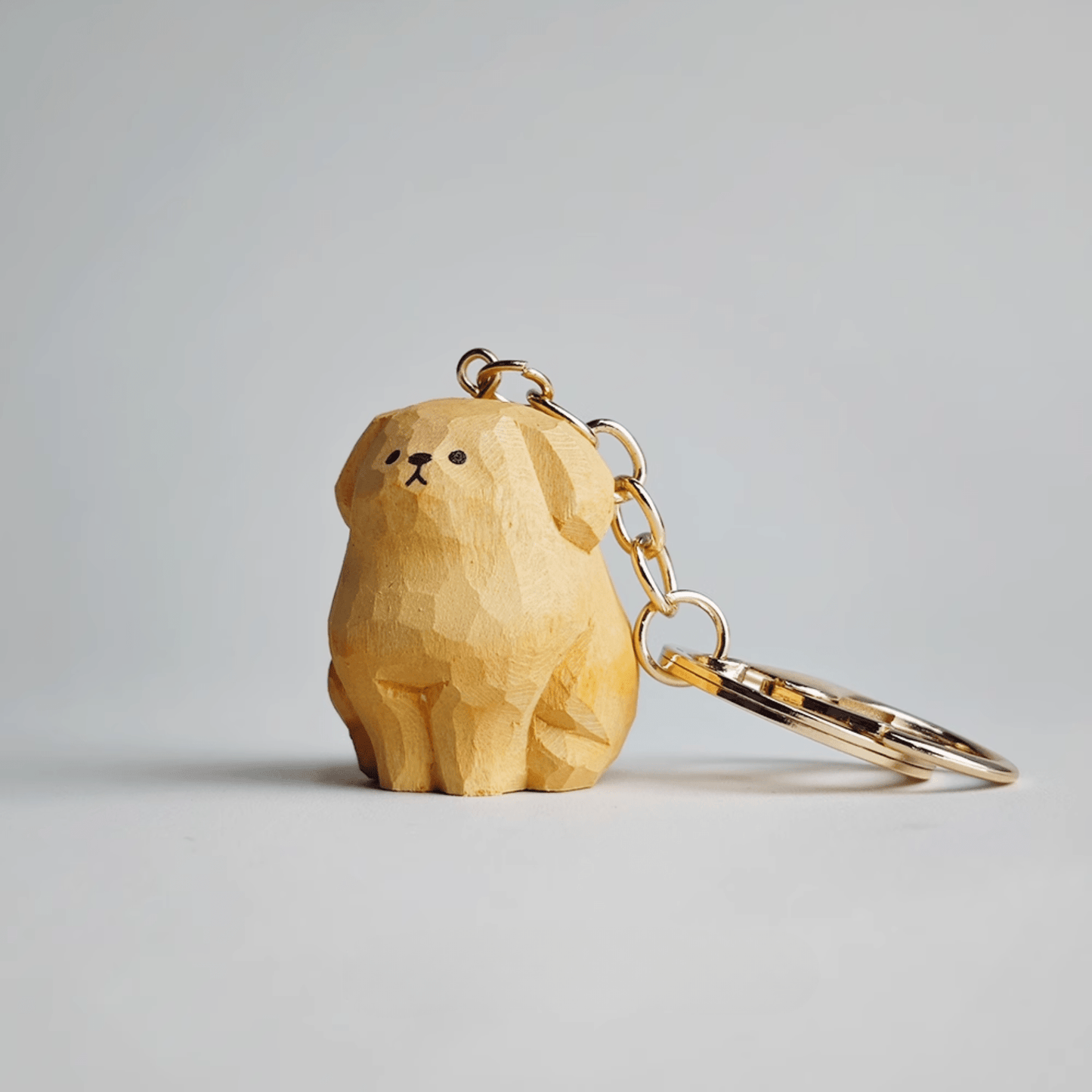 Golden Retriever Wooden Keychain - Rustic Charm, Cheerful Energy
