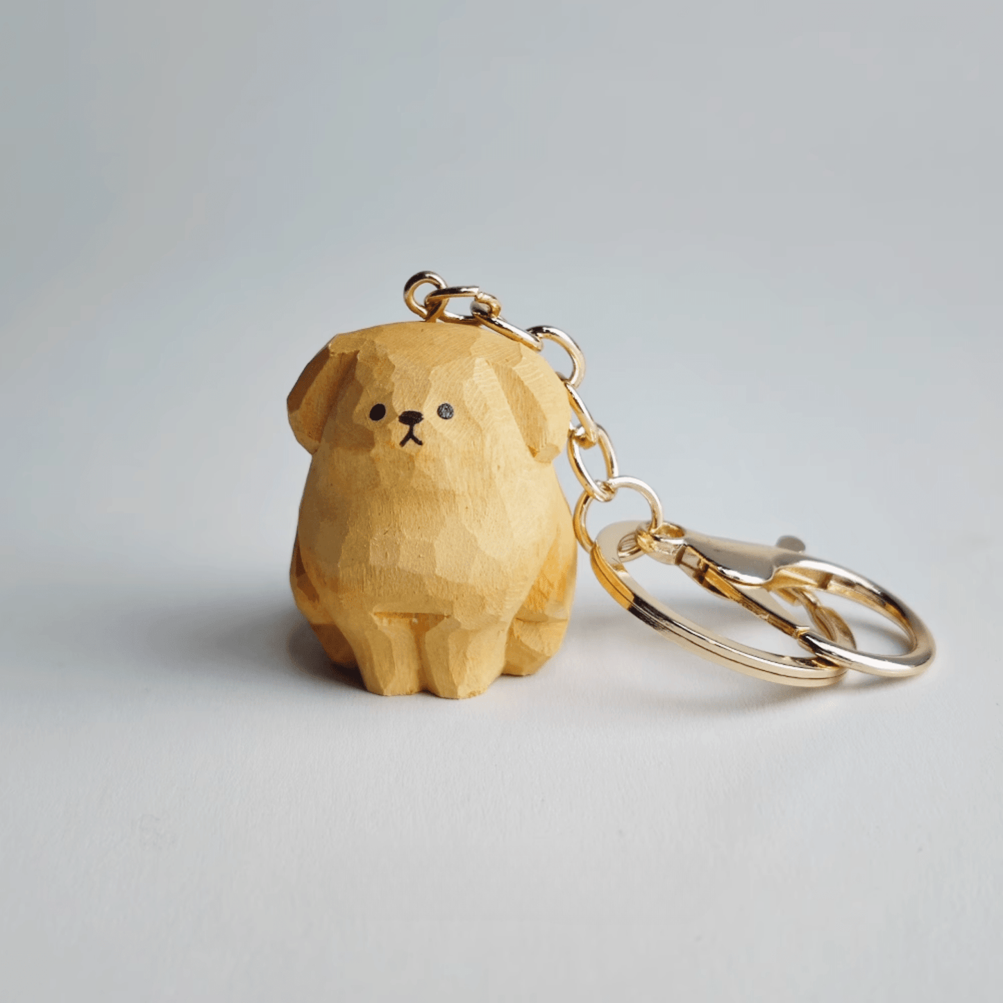 Golden Retriever Wooden Keychain - Rustic Charm, Cheerful Energy