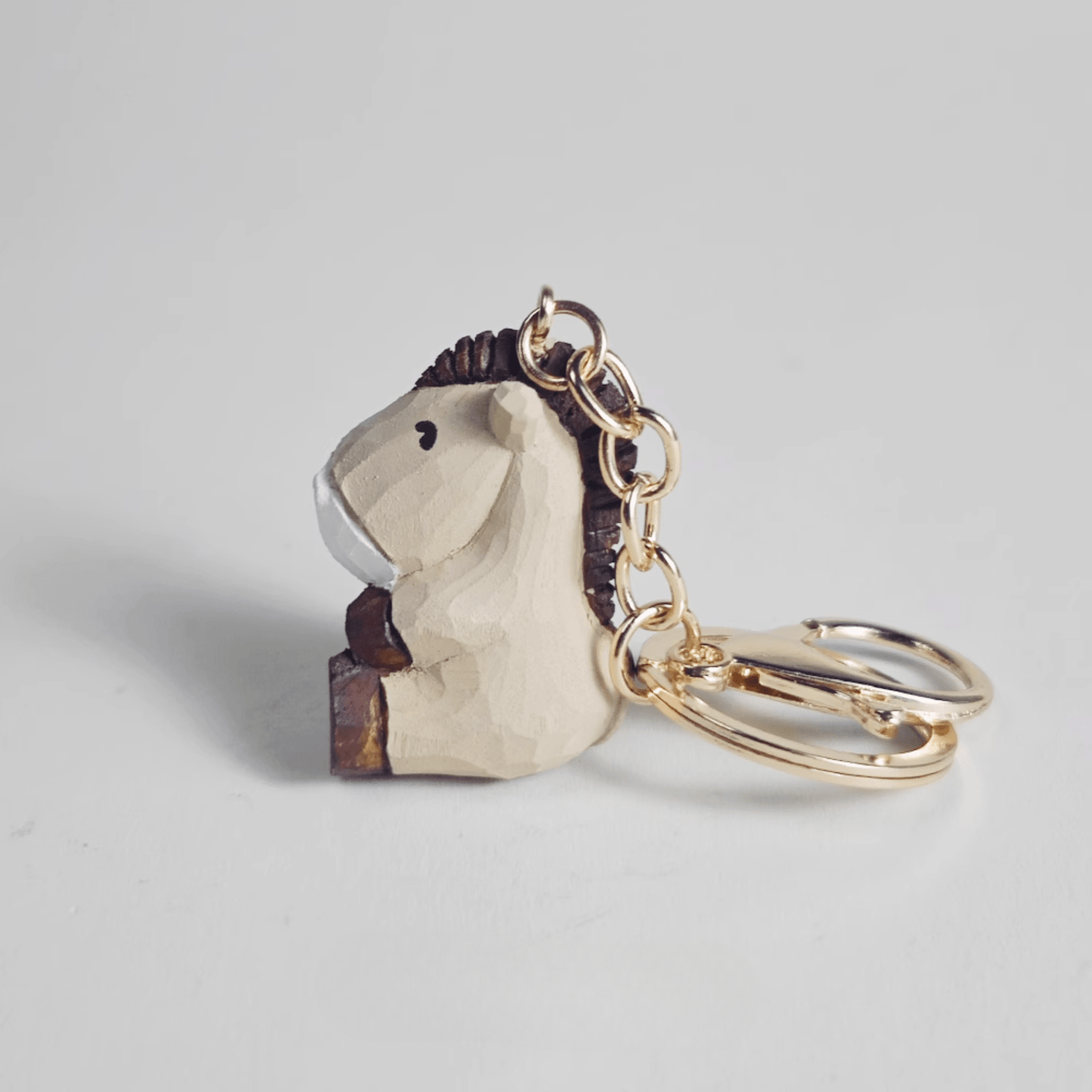 Hand-Carved Wooden Horse Keychain, Rustic Charm & Elegance