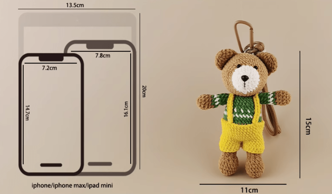 Handmade Overall Bear Plush Doll: Classic Style Companion