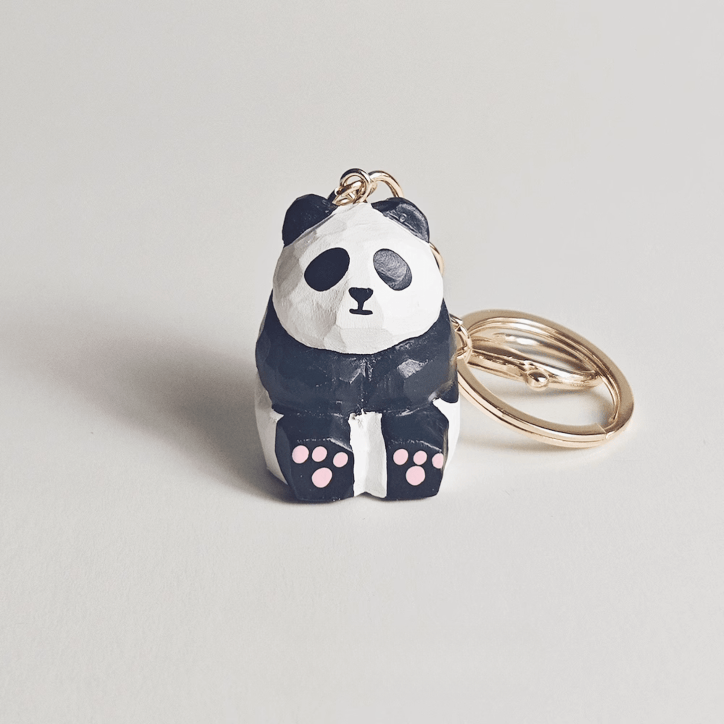 Handcrafted Wooden Panda Keychain - Whimsical Style Statement