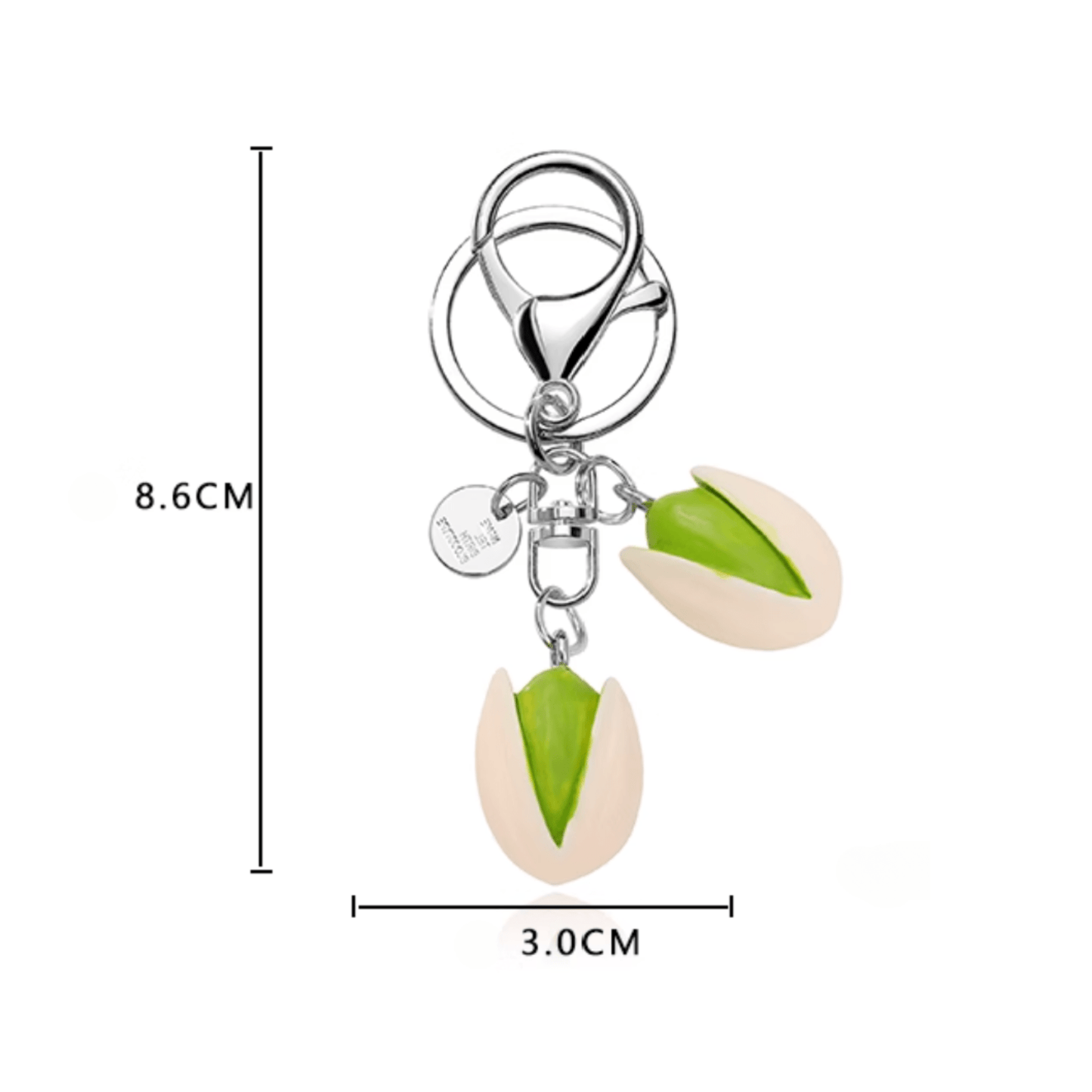 Pistachio Metal Keychain: Fun & Handmade Accessory for Your Keys!