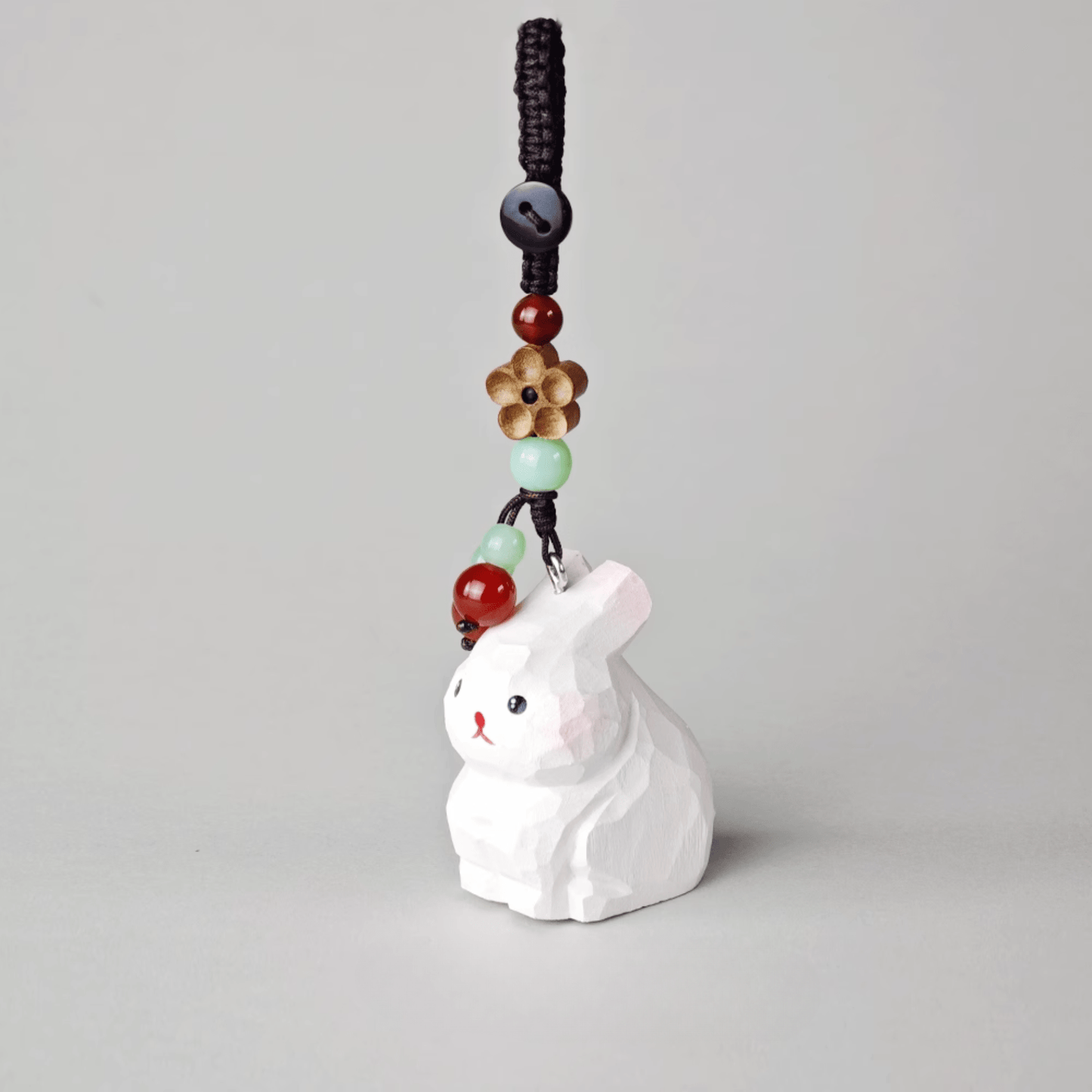 Sleek Wooden Rabbit Keychain - Charming Everyday Treasure
