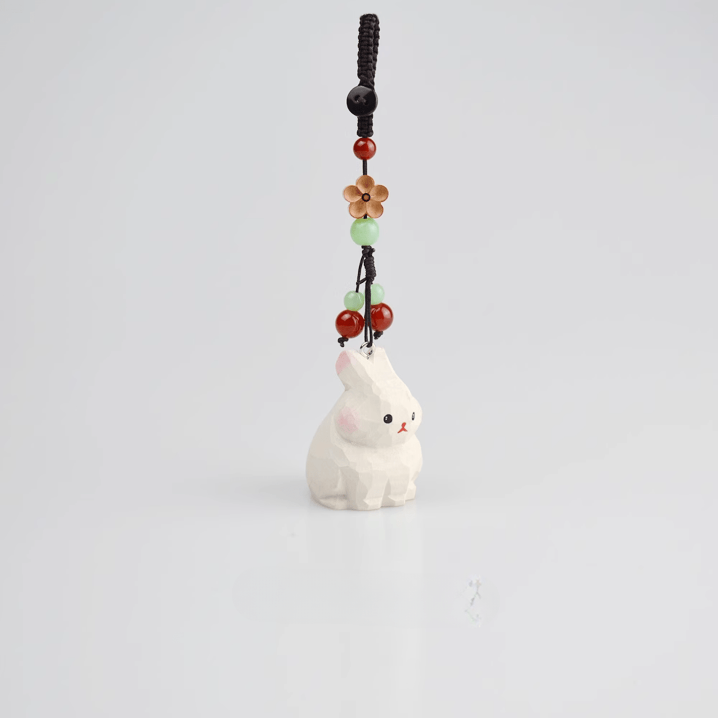Sleek Wooden Rabbit Keychain - Charming Everyday Treasure