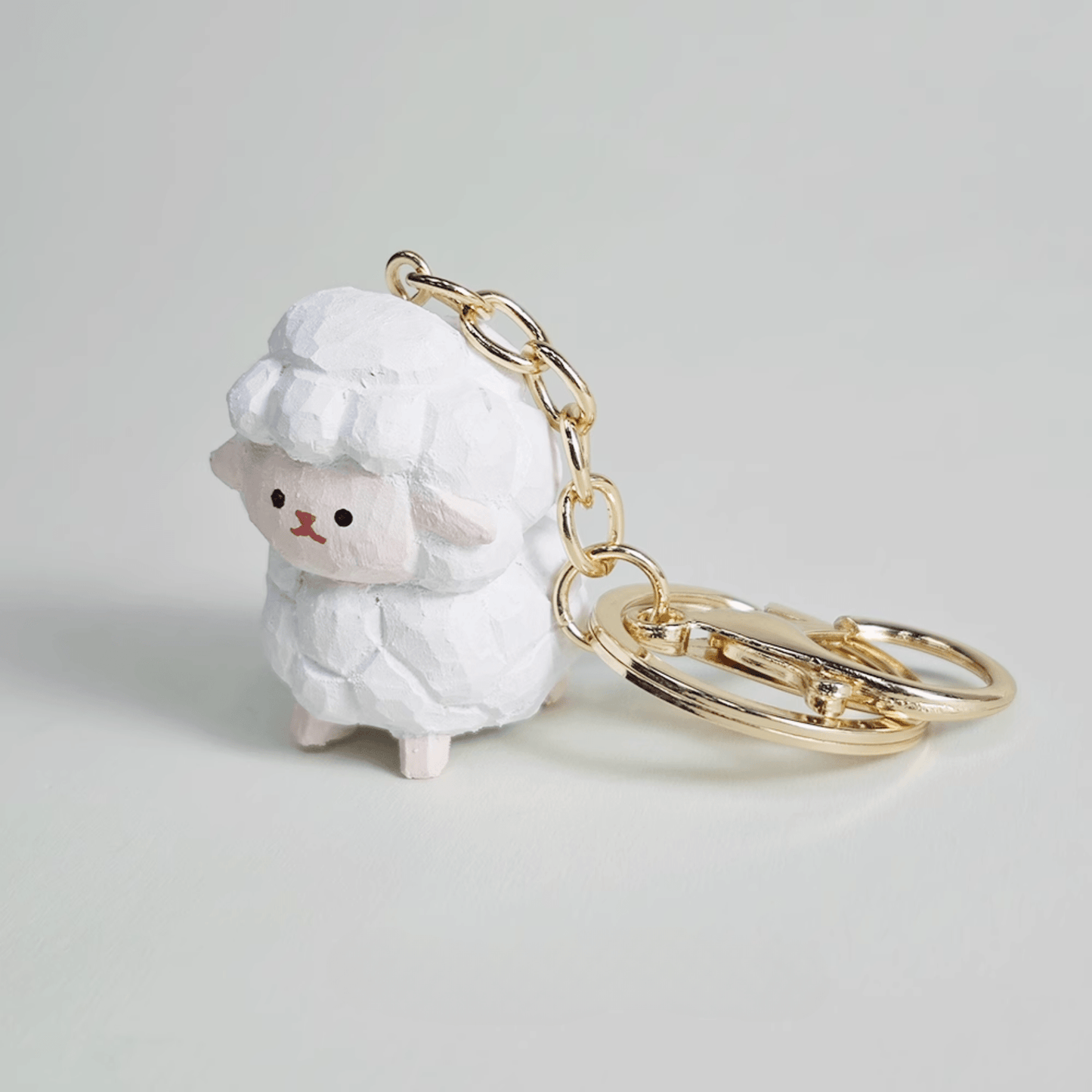 Rustic Wooden Sheep Keychain - Earthy Strength meets Serene Grace
