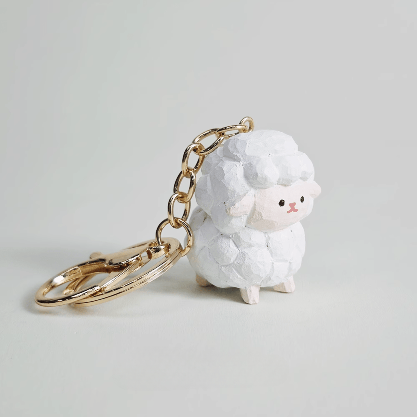 Rustic Wooden Sheep Keychain - Earthy Strength meets Serene Grace