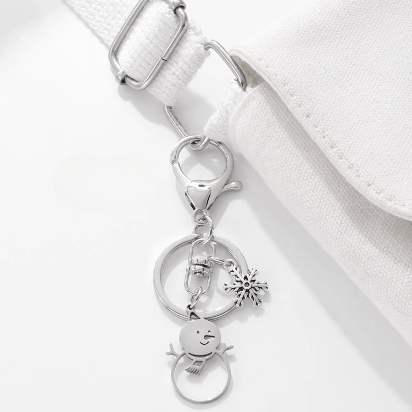 Winter Wonderland Snowman Metal Keychain - Handmade Cheer for Your Bag!