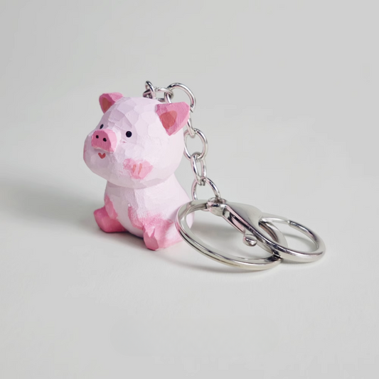 Pig Wooden keychain - REVEALME