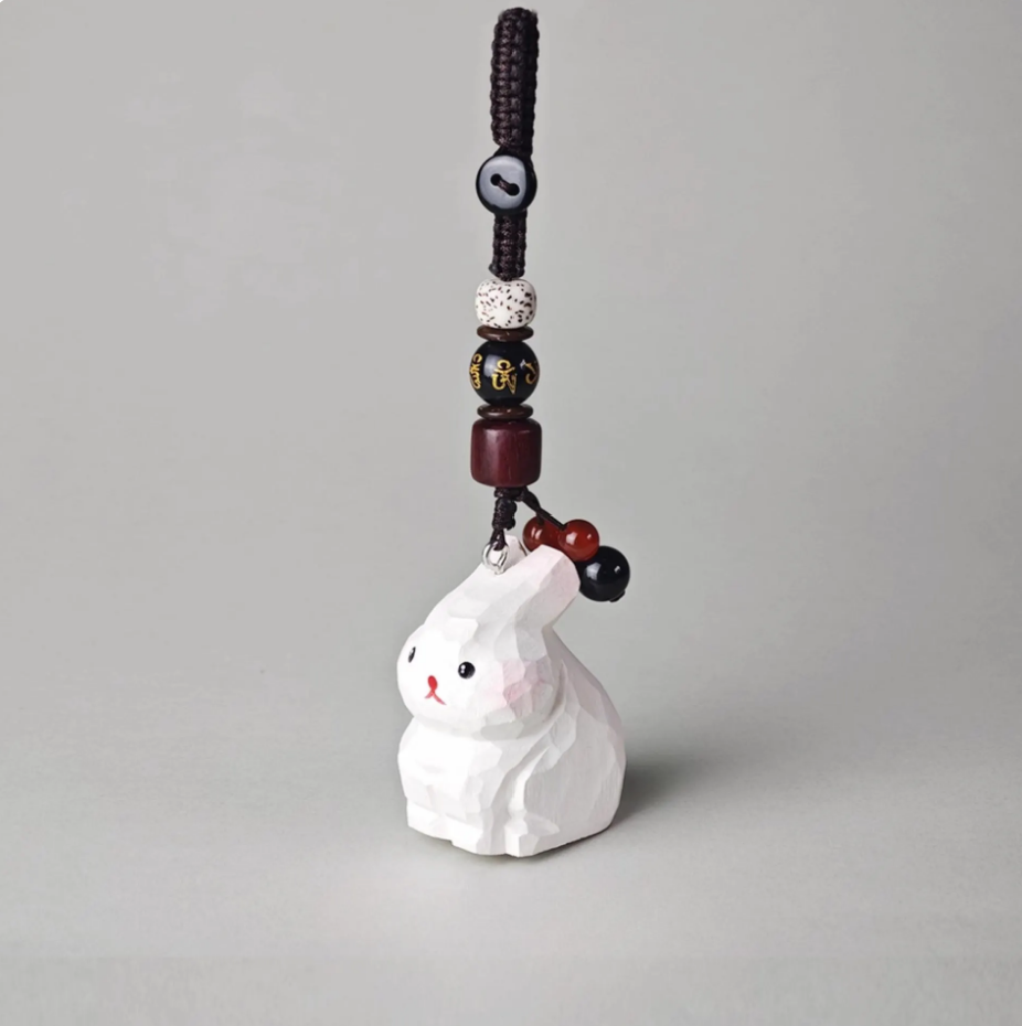 White rabbit keychain