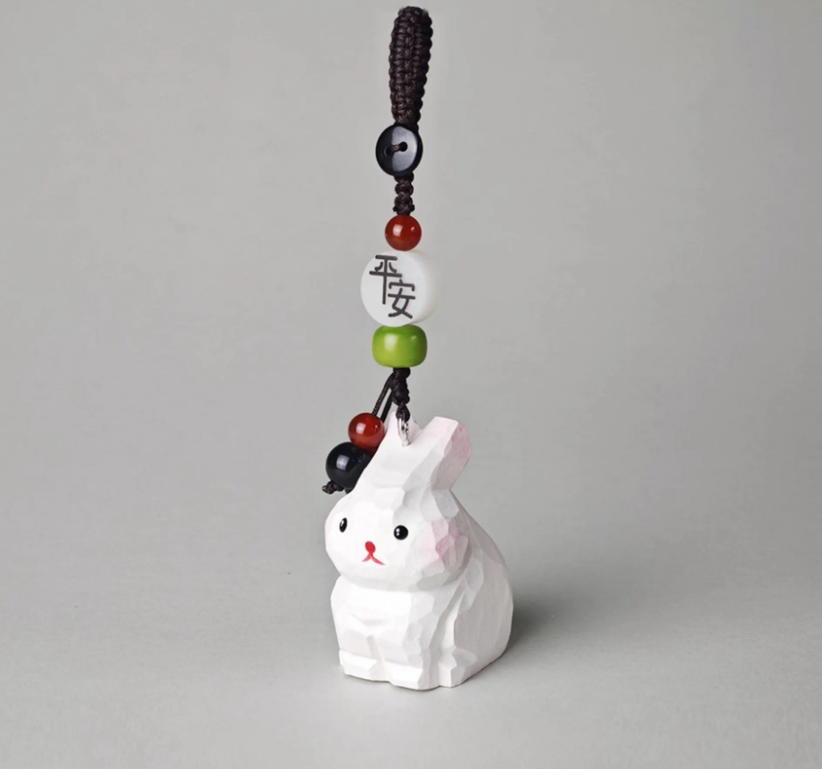 White rabbit keychain