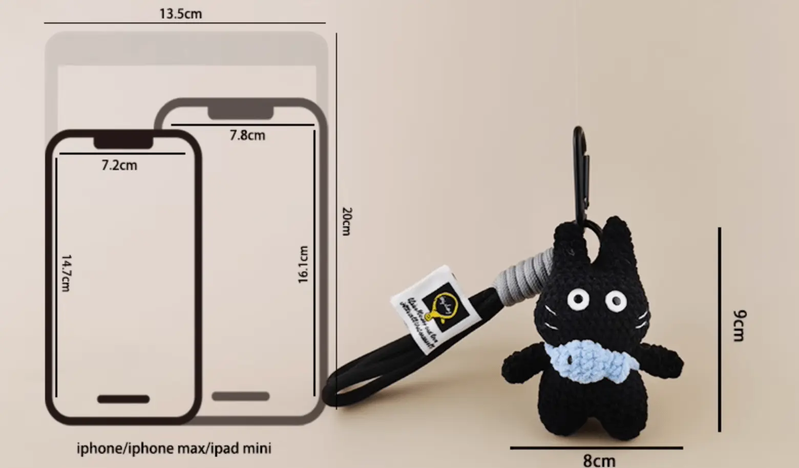 Handmade Big Cat Plush Doll with Cute Bib - A Playful Companion for Your Style