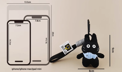 Handmade Big Cat Plush Doll with Cute Bib - A Playful Companion for Your Style