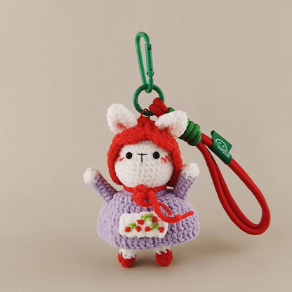 Handmade Pastoral Bunny Plush Doll: Nostalgic Nature Companion