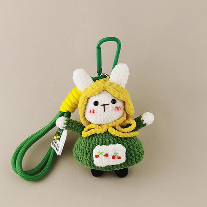 Handmade Pastoral Bunny Plush Doll: Nostalgic Nature Companion