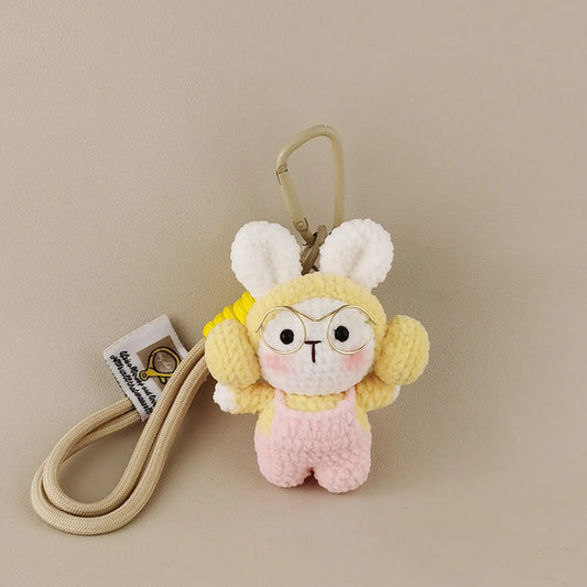 Handmade Headphone Bunny Plush Doll - Cozy Music-loving Companion