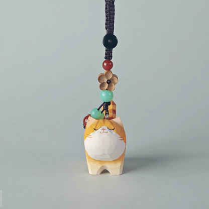 Cat Keychain | Wood Carving Keychain | Animal Keyring | Wood Keychain | Cute Gift | Nature Lover Gift - REVEALME