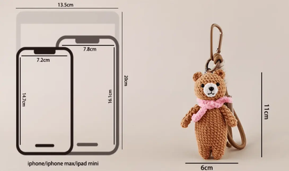 Cozy Scarf Bear Plush Doll: Handmade Warmth & Comfort