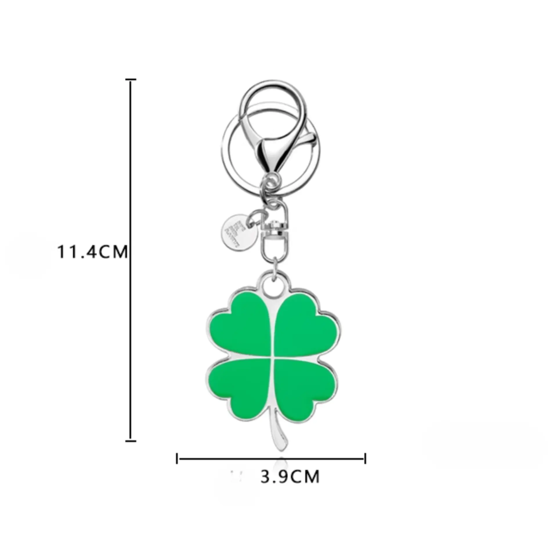Handmade Four-Leaf Clover Metal Keychain - Luck on the Go!