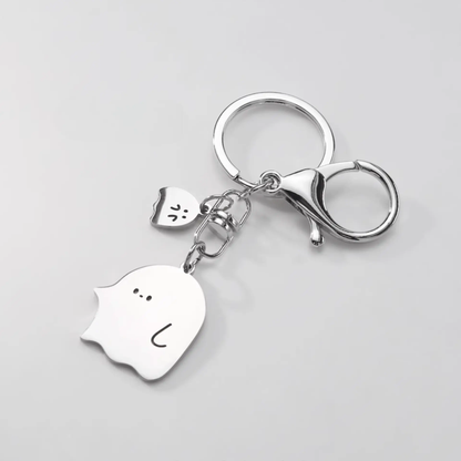Artisan-Crafted Ghost Metal Keychain: Personalize Your Bag