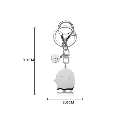 Artisan-Crafted Ghost Metal Keychain: Personalize Your Bag