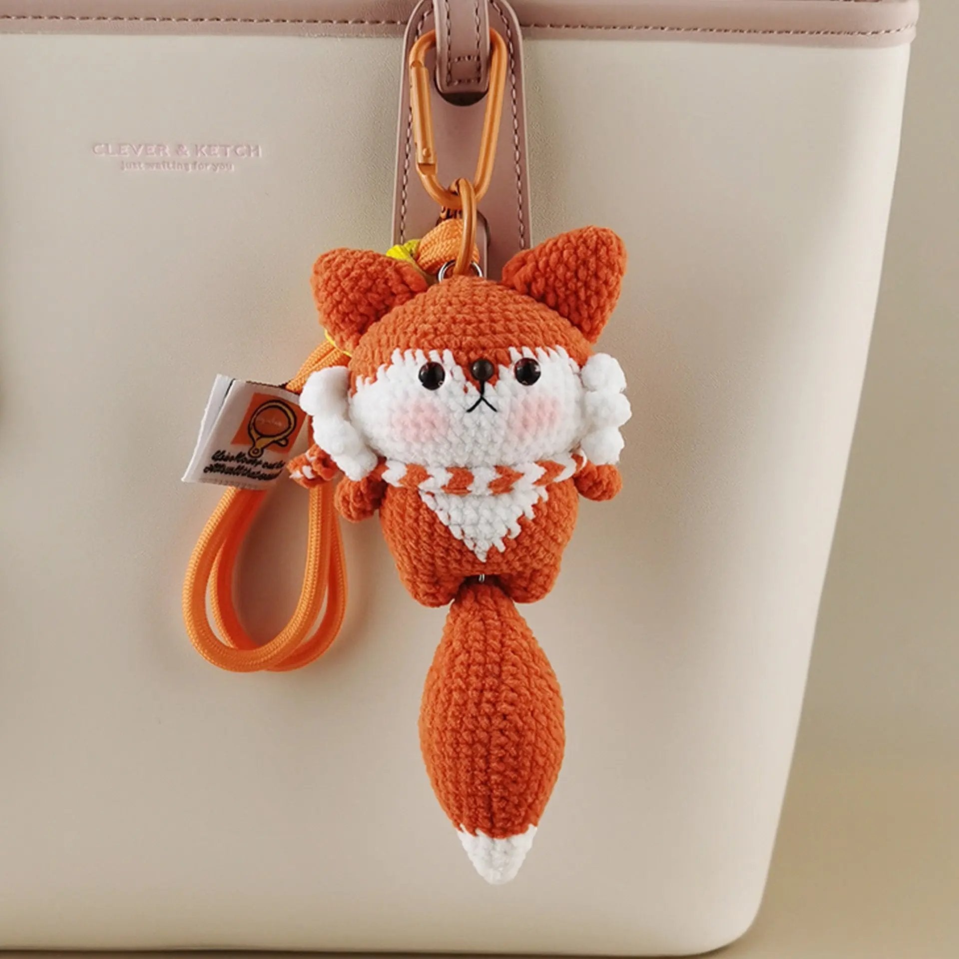 Handmade Bib Fox Plush Doll: Cute Collection Companion for Animal Lovers