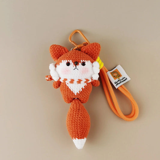 Handmade Bib Fox Plush Doll: Cute Collection Companion for Animal Lovers