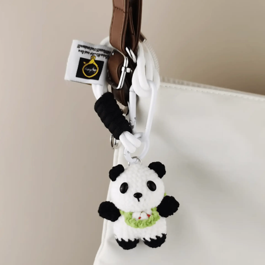 Handmade Bib Panda Plush Doll: Your Playful Companion for Comfort and Warmth