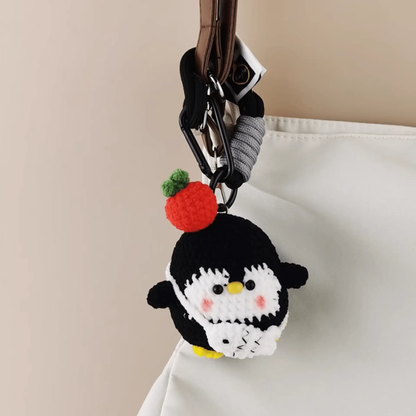 Handmade Bib Penguin Plush Doll - Your Playful Companion for Cuddles!