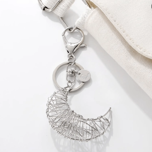 Handmade Holy Moon Metal Keychain - Mystical Celestial Beauty