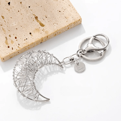 Handmade Holy Moon Metal Keychain - Mystical Celestial Beauty