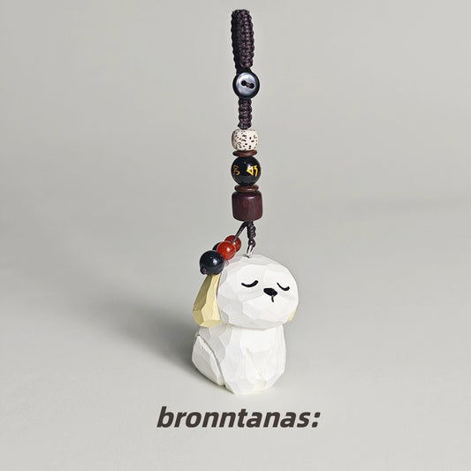 Wood carving puppy dog motorcycle car keychain cute schoolbag couple japanese healing zodiac pendant ornament gift