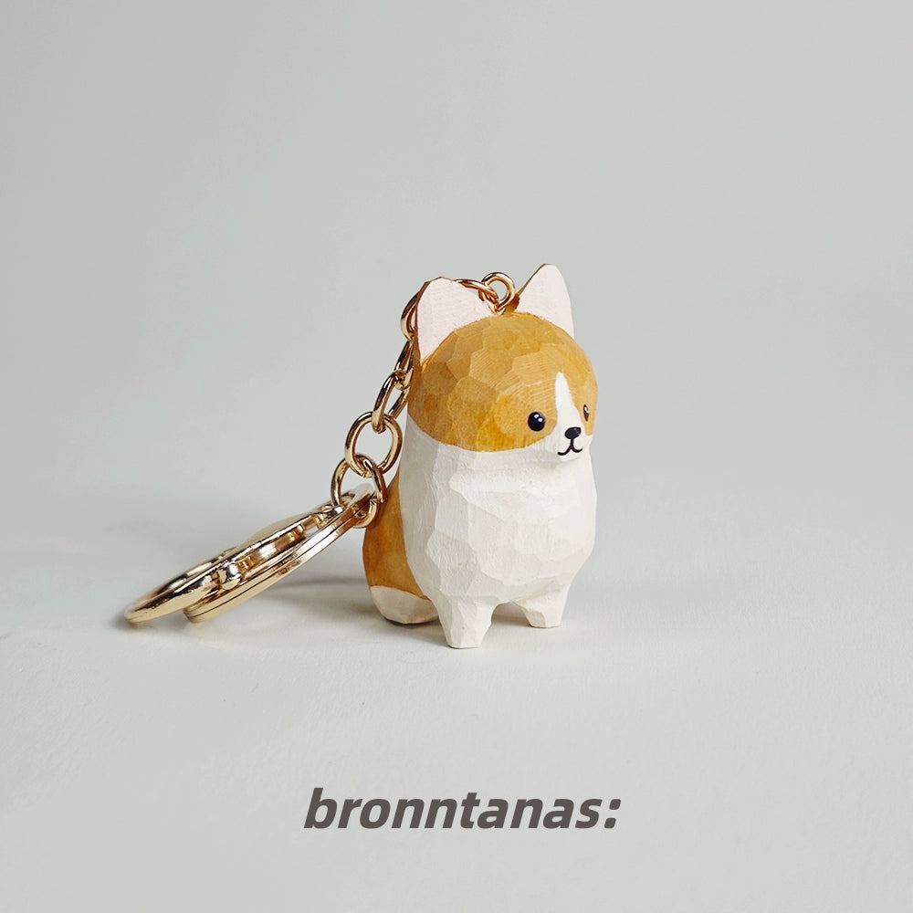 Corgi Wooden keychain