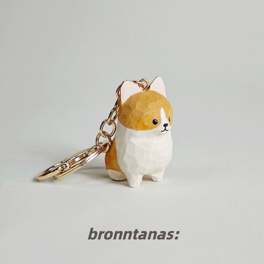 Corgi Wooden keychain