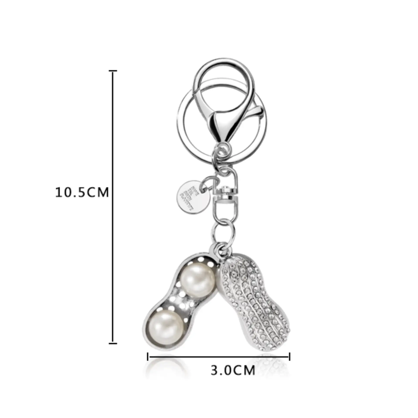 Handmade Peanut Metal Keychain: Whimsical & Playful Accessory for Your Keys