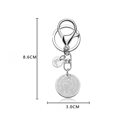 Handmade Prince & Princess Metal Keychain: A Romantic Touch for Your Keys