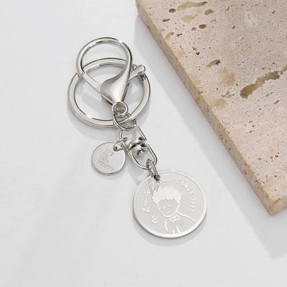 Handmade Prince & Princess Metal Keychain: A Romantic Touch for Your Keys