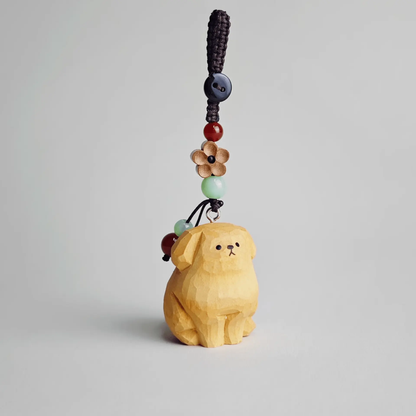 Wooden Puppy Keychain: Eco-Friendly Pet Companion for Your Keys